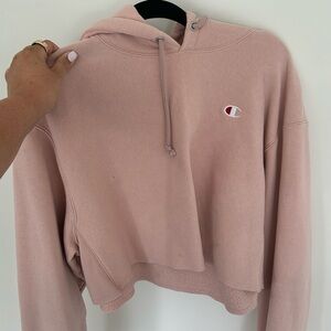 XL cropped Champion hoodie- light pink/mauve